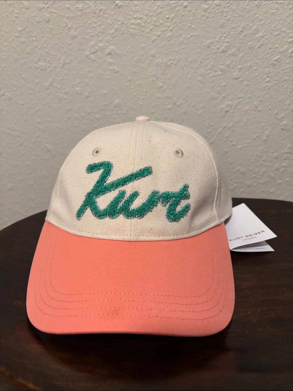 Kurt Geiger Two-Tone Cap with Green Script